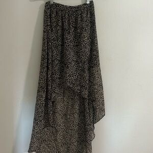 Black Asymmetrical High-Low Maxi Skirt for Cocktail